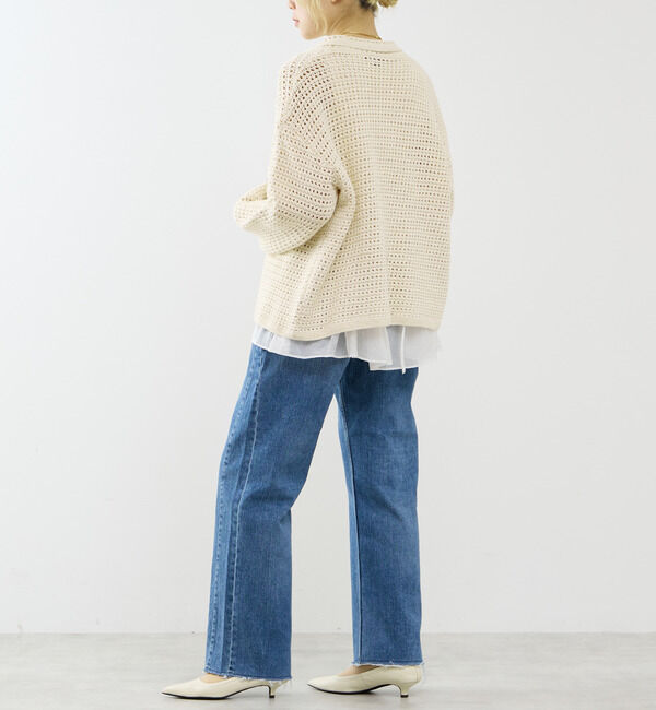 SOFFITTO「クロシェ風ニットカーディガン」|カーディガン|