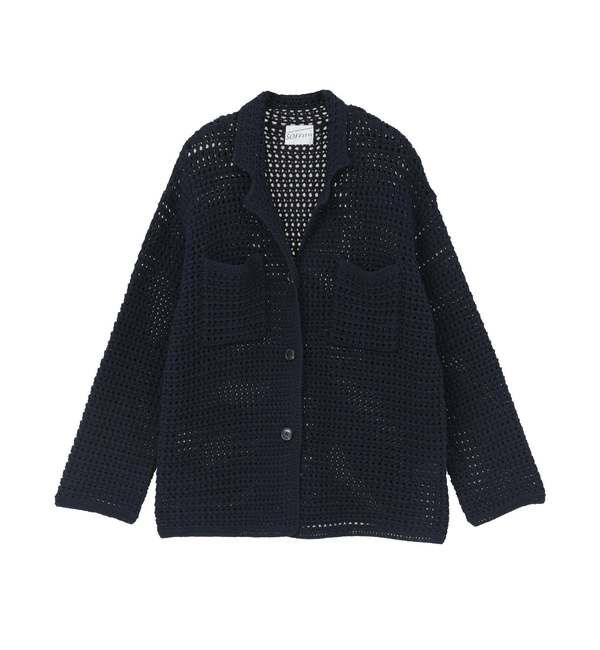 SOFFITTO「クロシェ風ニットカーディガン」|カーディガン|