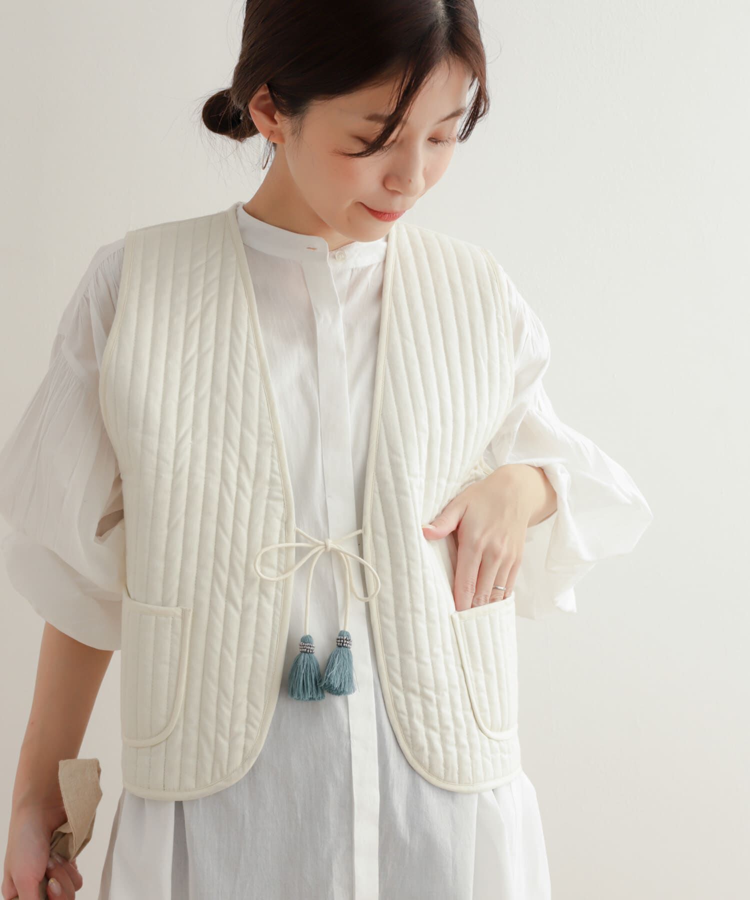 URBAN RESEARCH DOORS「コットンリバーシブルキルティングベスト」|ダウンベスト・ベスト|