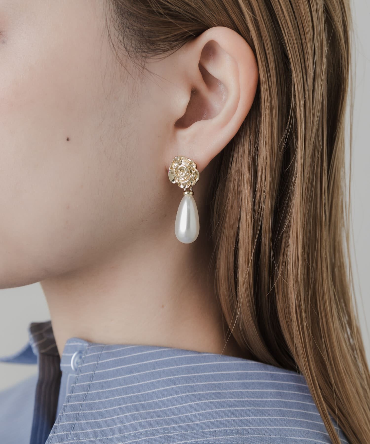SMELLY「フラワードロップパールピアス」|ピアス|