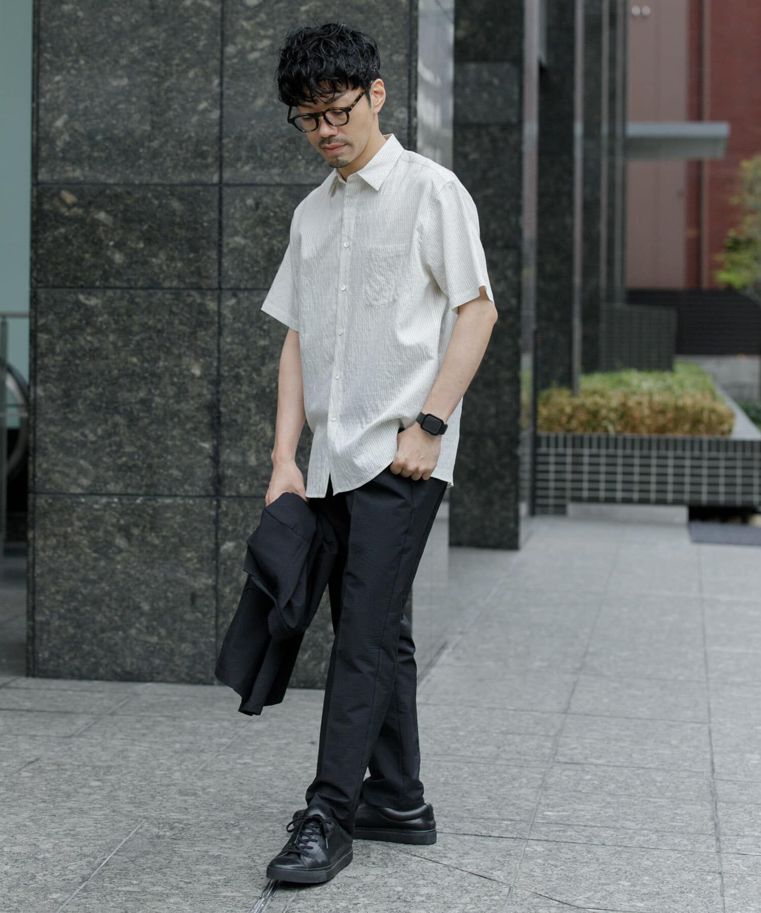 URBAN RESEARCH ROSSO「『WEB限定』『XLサイズあり』ストライプレギュラーカラー半袖シャツ」|シャツ・ブラウス|