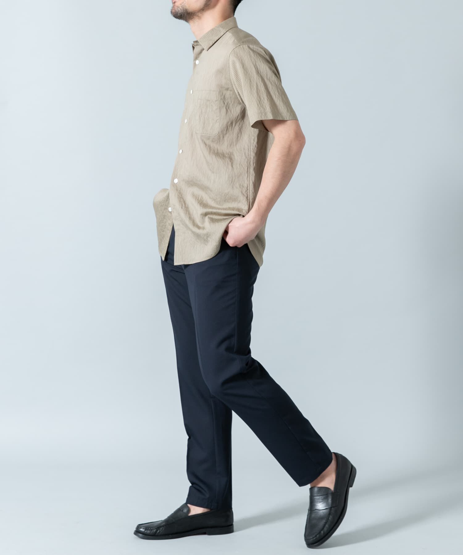 URBAN RESEARCH ROSSO「『WEB限定』『XLサイズあり』ストライプレギュラーカラー半袖シャツ」|シャツ・ブラウス|