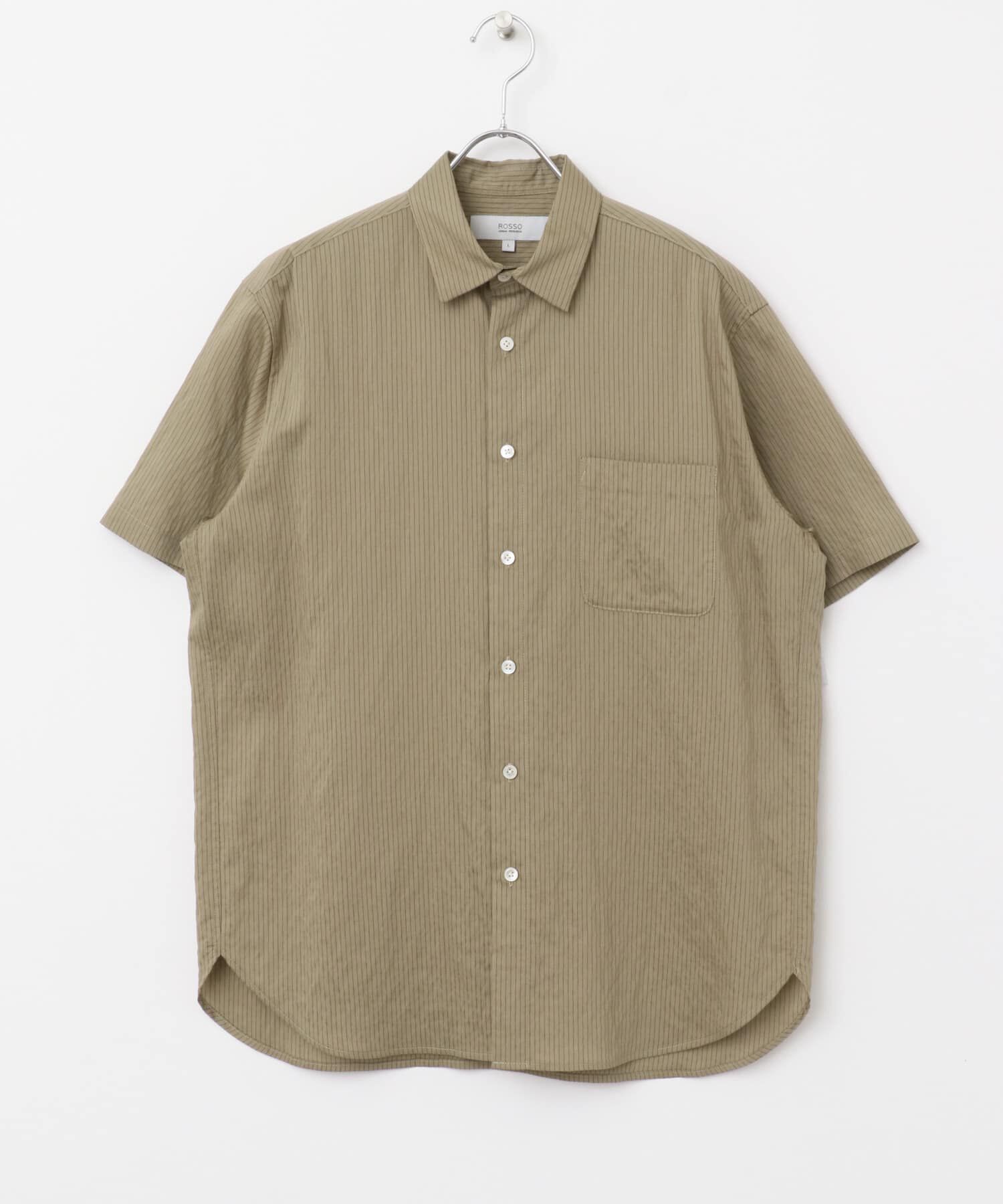 URBAN RESEARCH ROSSO「『WEB限定』『XLサイズあり』ストライプレギュラーカラー半袖シャツ」|シャツ・ブラウス|