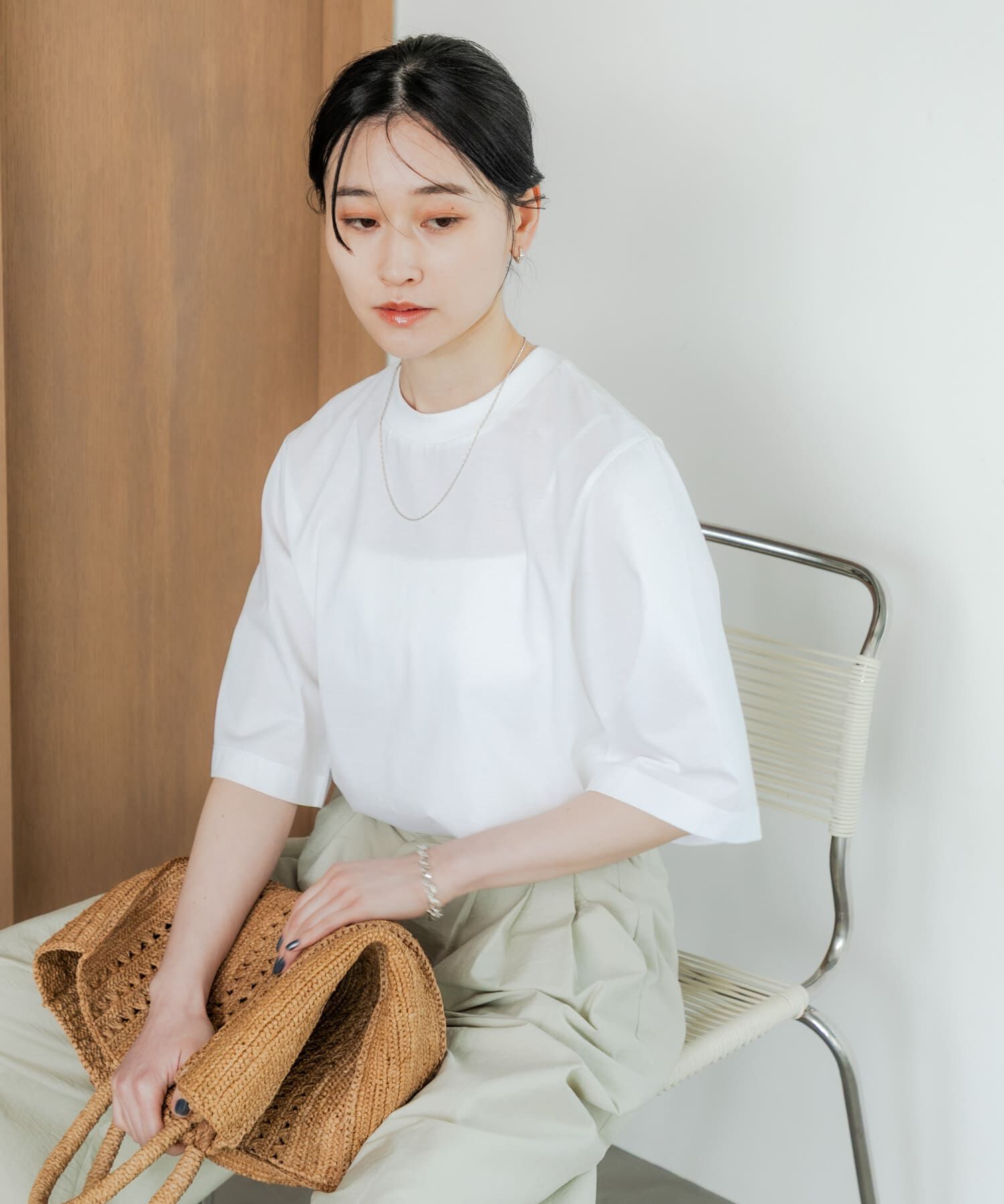 URBAN RESEARCH「スーピマコットンハーフスリーブカットソー」|Tシャツ・カットソー|ホワイト