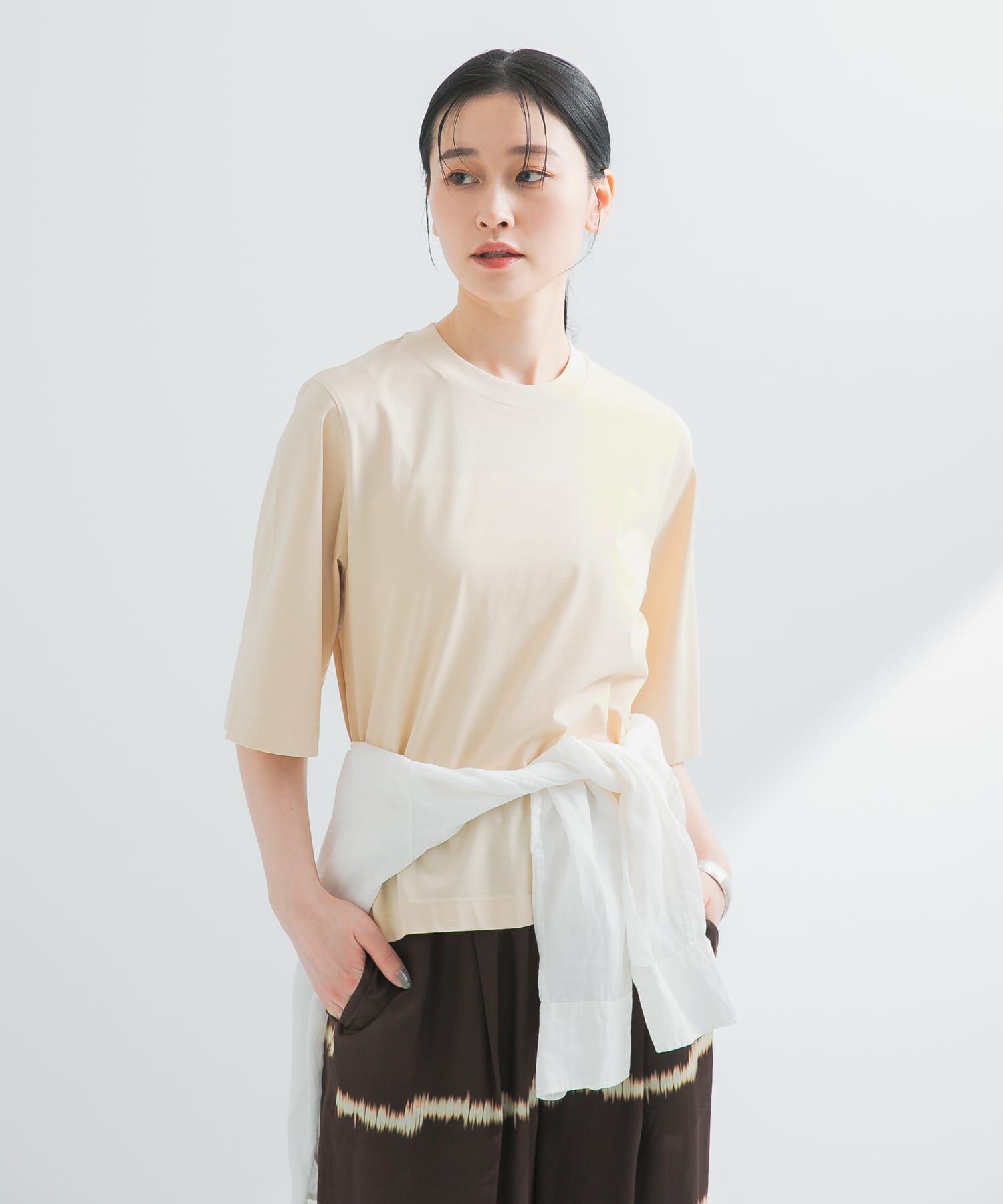 URBAN RESEARCH「スーピマコットンハーフスリーブカットソー」|Tシャツ・カットソー|