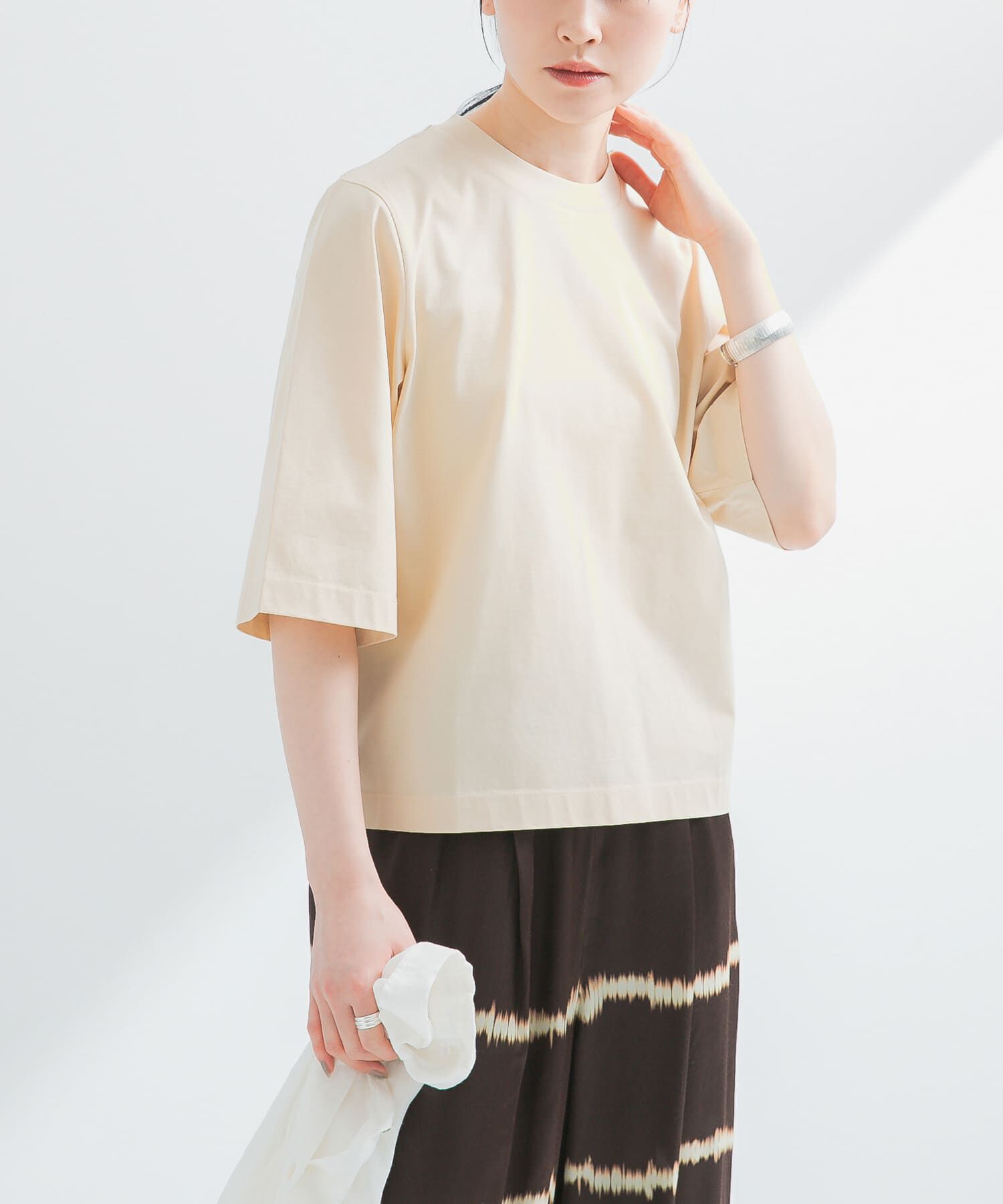 URBAN RESEARCH「スーピマコットンハーフスリーブカットソー」|Tシャツ・カットソー|