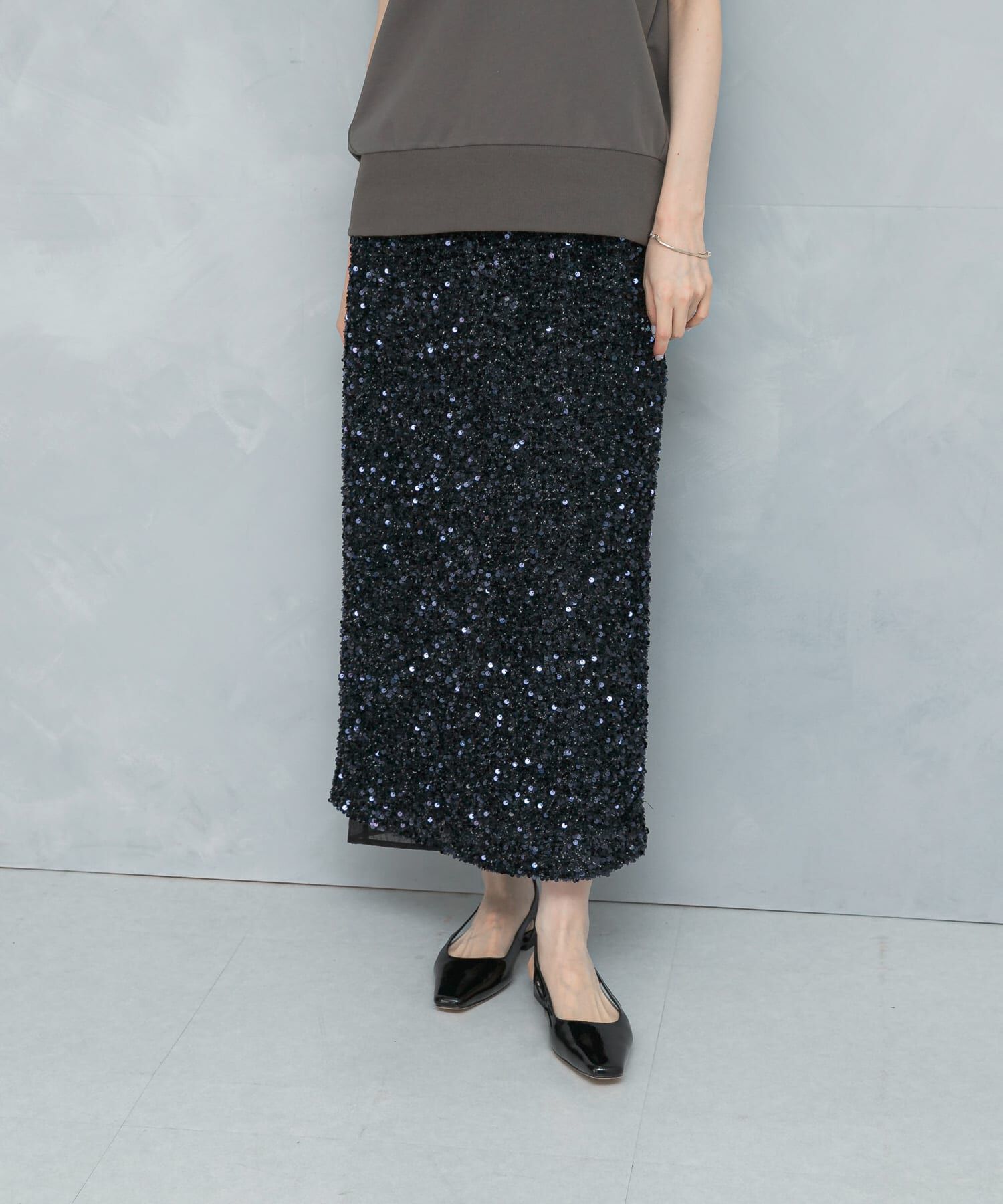 URBAN RESEARCH ROSSO「スパンコールレイヤードスカート」|スカート|