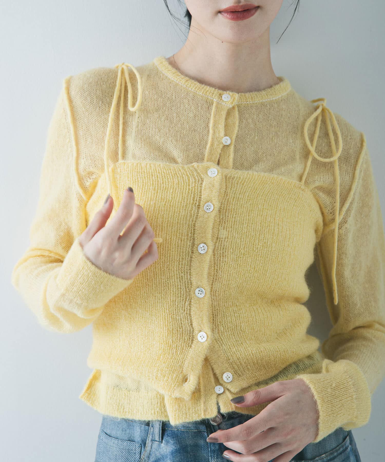 URBAN RESEARCH「シアーモヘヤキャミソール」|ニット・セーター|イエロー