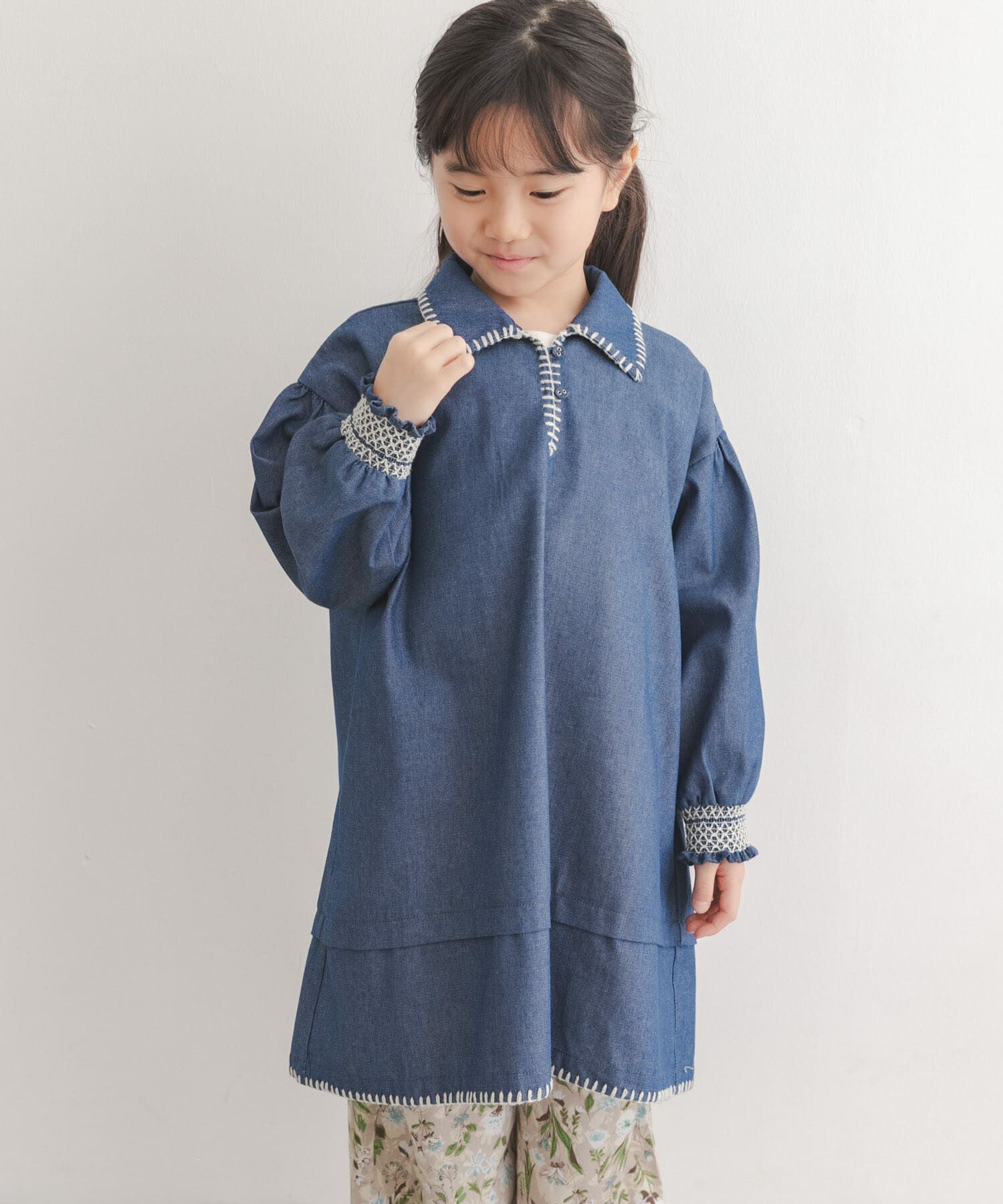 URBAN RESEARCH DOORS「『150サイズあり』デニム刺繍ワンピース(KIDS)」|ワンピース|