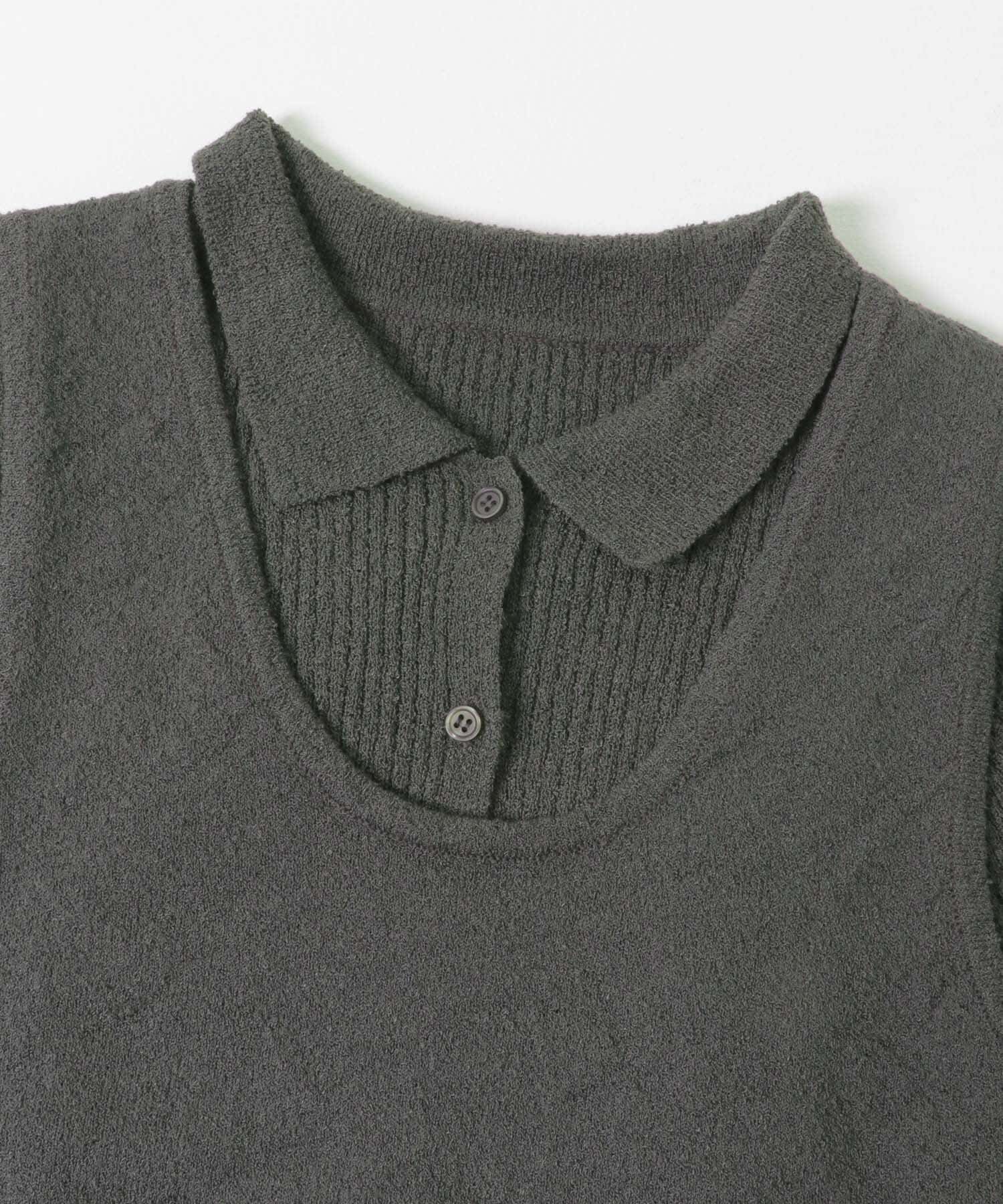  「『一部WEB限定カラー』ミニブークレレイヤードニットシャツ」|ニット・セーター|