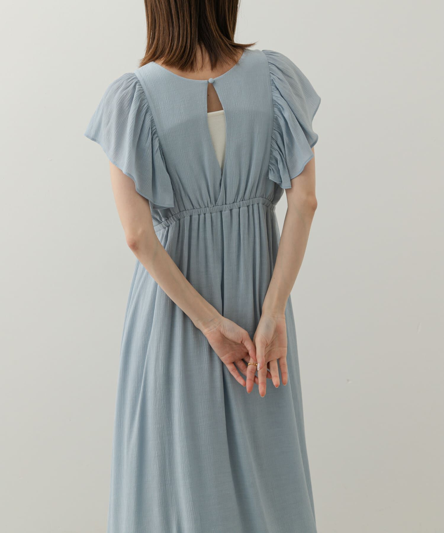 SENSE OF PLACE by URBAN RESEARCH「Vネックウエストマークフリルワンピース」|ワンピース|