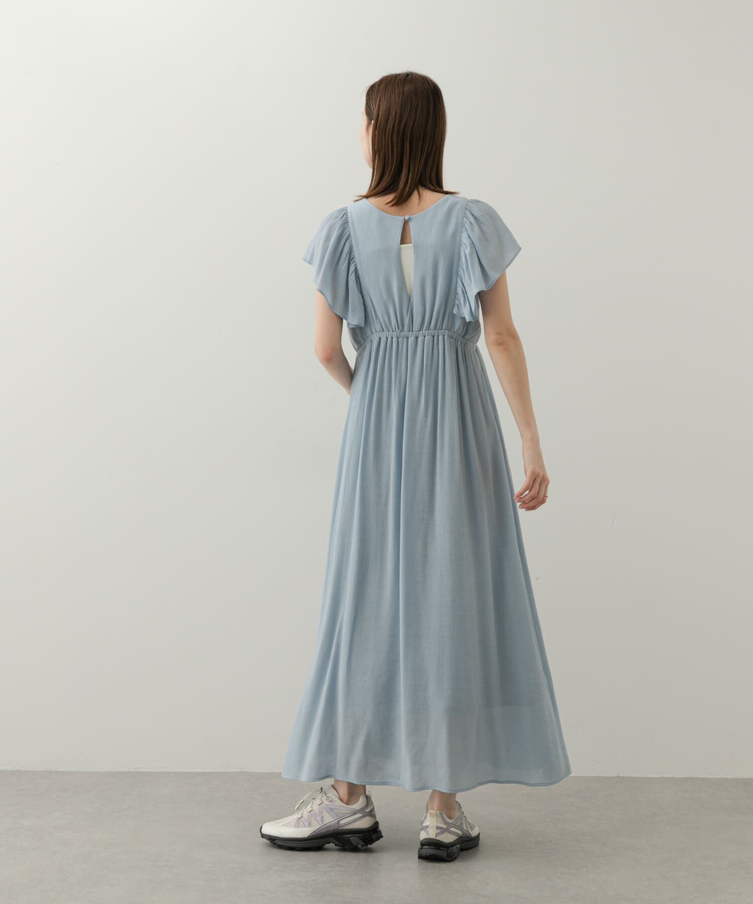 SENSE OF PLACE by URBAN RESEARCH「Vネックウエストマークフリルワンピース」|ワンピース|