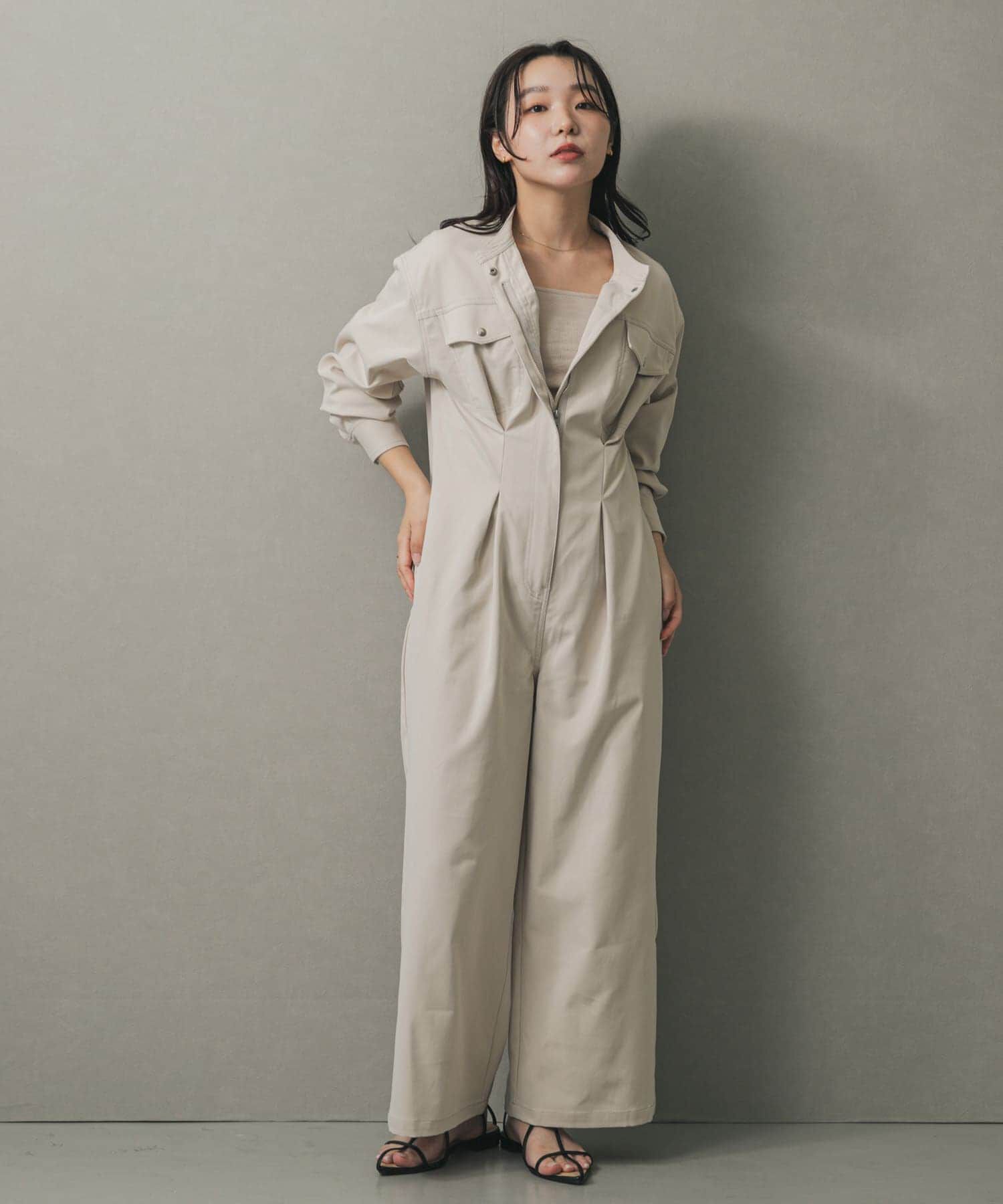 SENSE OF PLACE by URBAN RESEARCH「ノーカラーウエストタックジャンプスーツ」|ワンピース|