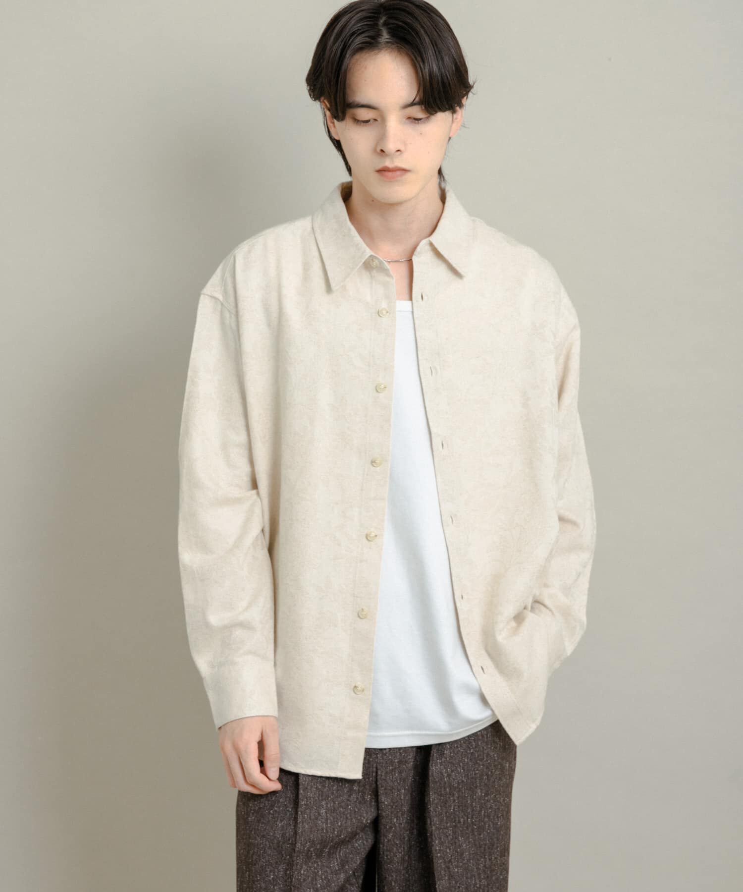 SENSE OF PLACE by URBAN RESEARCH「ボタニカルジャガードロングスリーブシャツ」|シャツ・ブラウス|