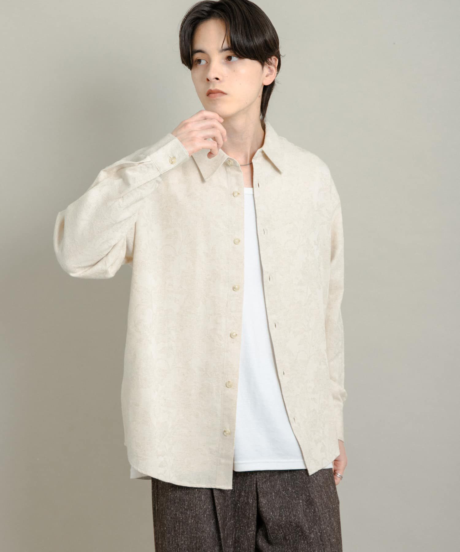 SENSE OF PLACE by URBAN RESEARCH「ボタニカルジャガードロングスリーブシャツ」|シャツ・ブラウス|