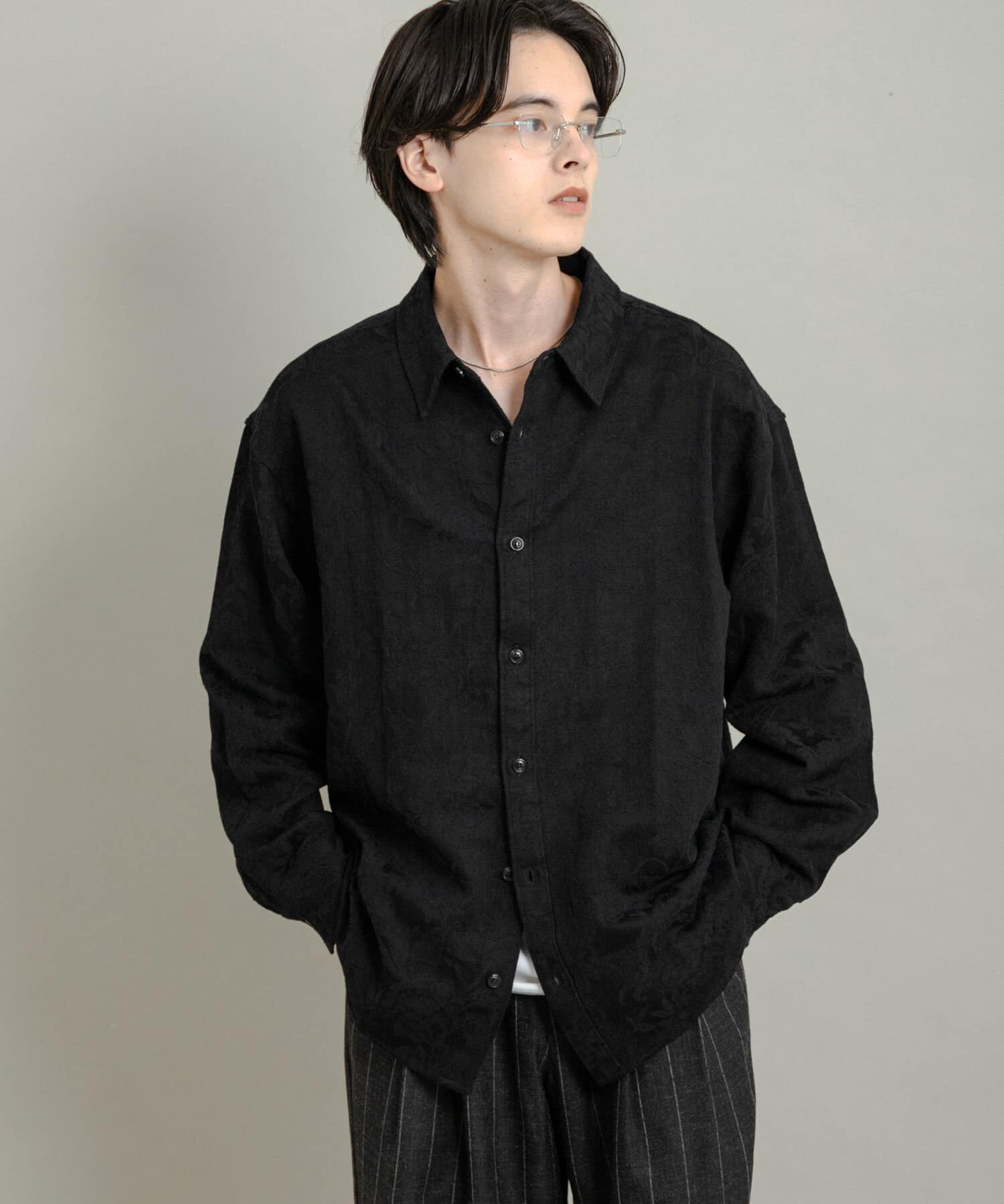 SENSE OF PLACE by URBAN RESEARCH「ボタニカルジャガードロングスリーブシャツ」|シャツ・ブラウス|