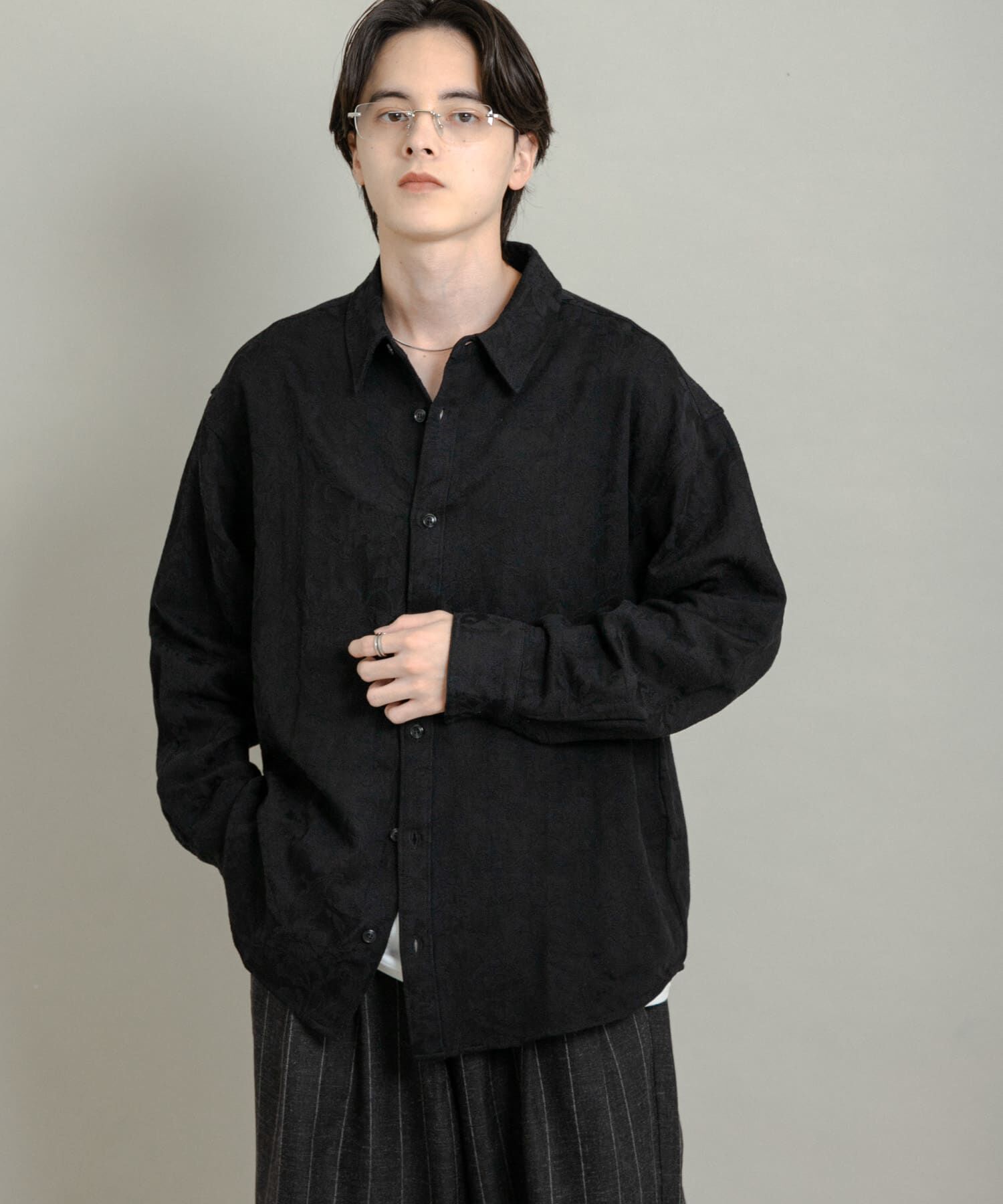 SENSE OF PLACE by URBAN RESEARCH「ボタニカルジャガードロングスリーブシャツ」|シャツ・ブラウス|