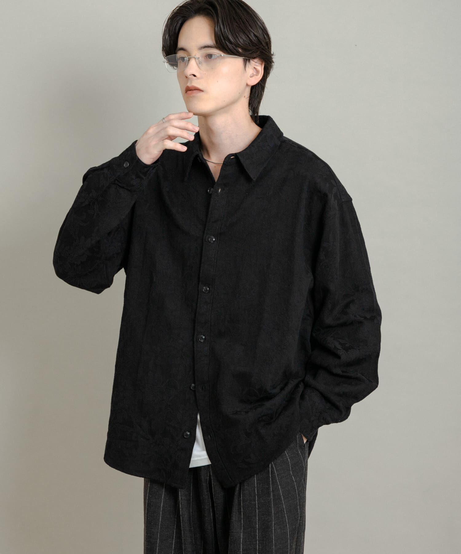 SENSE OF PLACE by URBAN RESEARCH「ボタニカルジャガードロングスリーブシャツ」|シャツ・ブラウス|