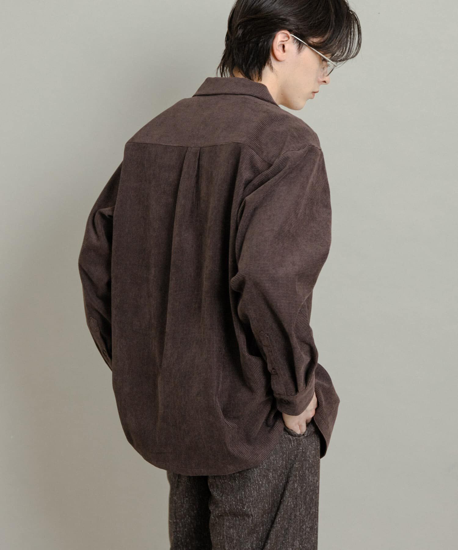 SENSE OF PLACE by URBAN RESEARCH「ブロックコーデュロイオープンカラーシャツ」|シャツ・ブラウス|