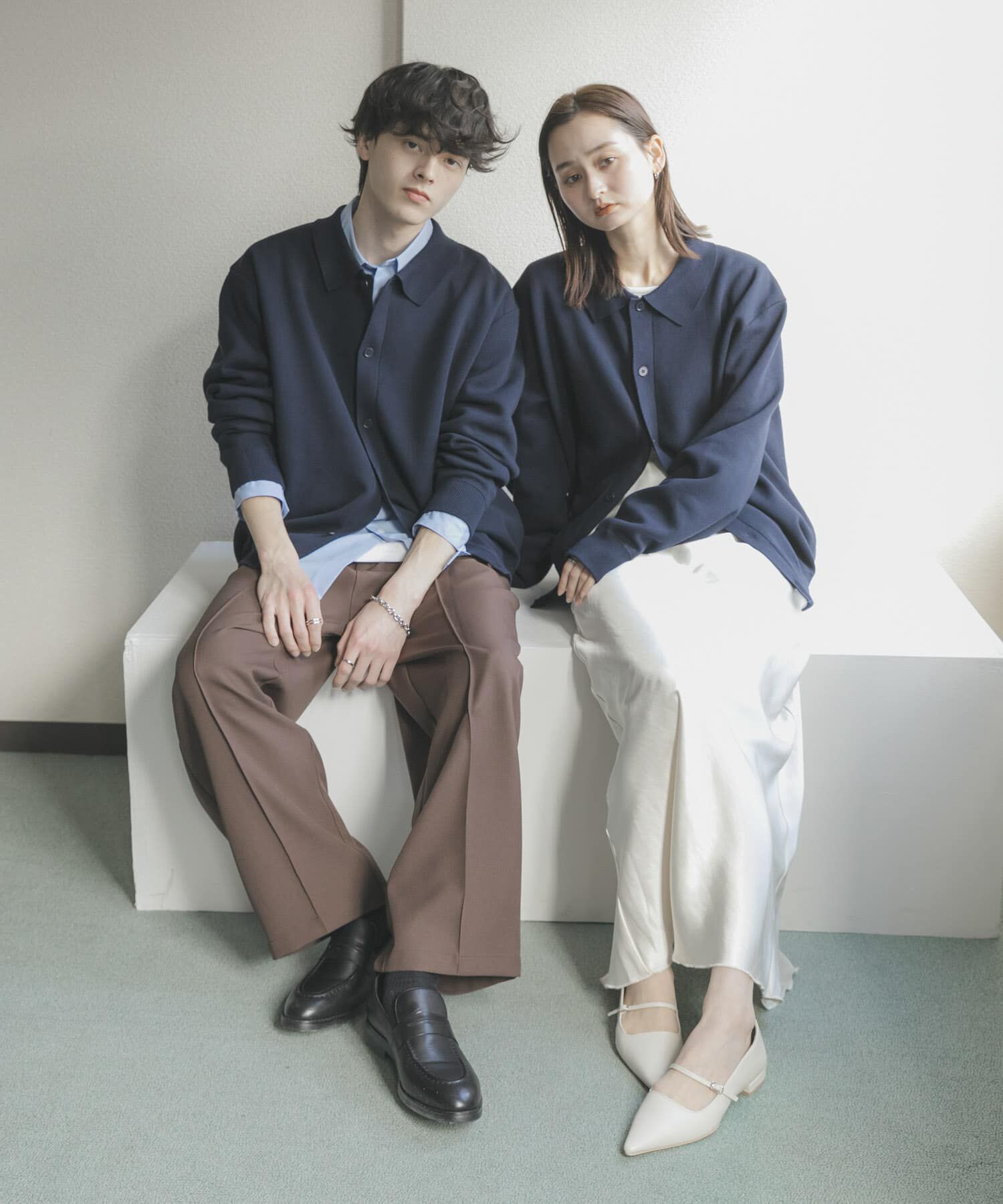 SENSE OF PLACE by URBAN RESEARCH「『ユニセックス』『洗濯可』スウェットライクポロカーディガン」|カーディガン|