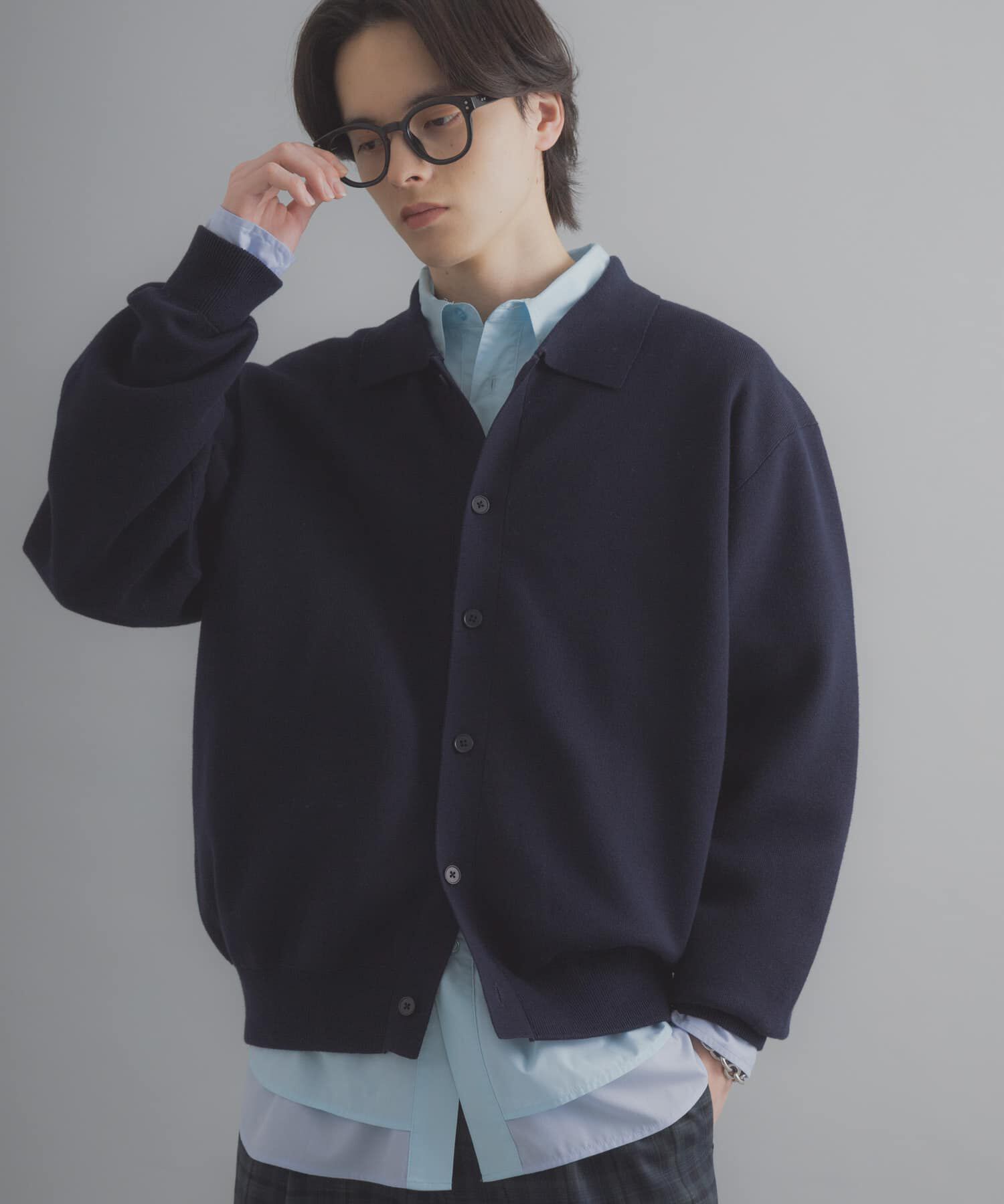 SENSE OF PLACE by URBAN RESEARCH「『ユニセックス』『洗濯可』スウェットライクポロカーディガン」|カーディガン|