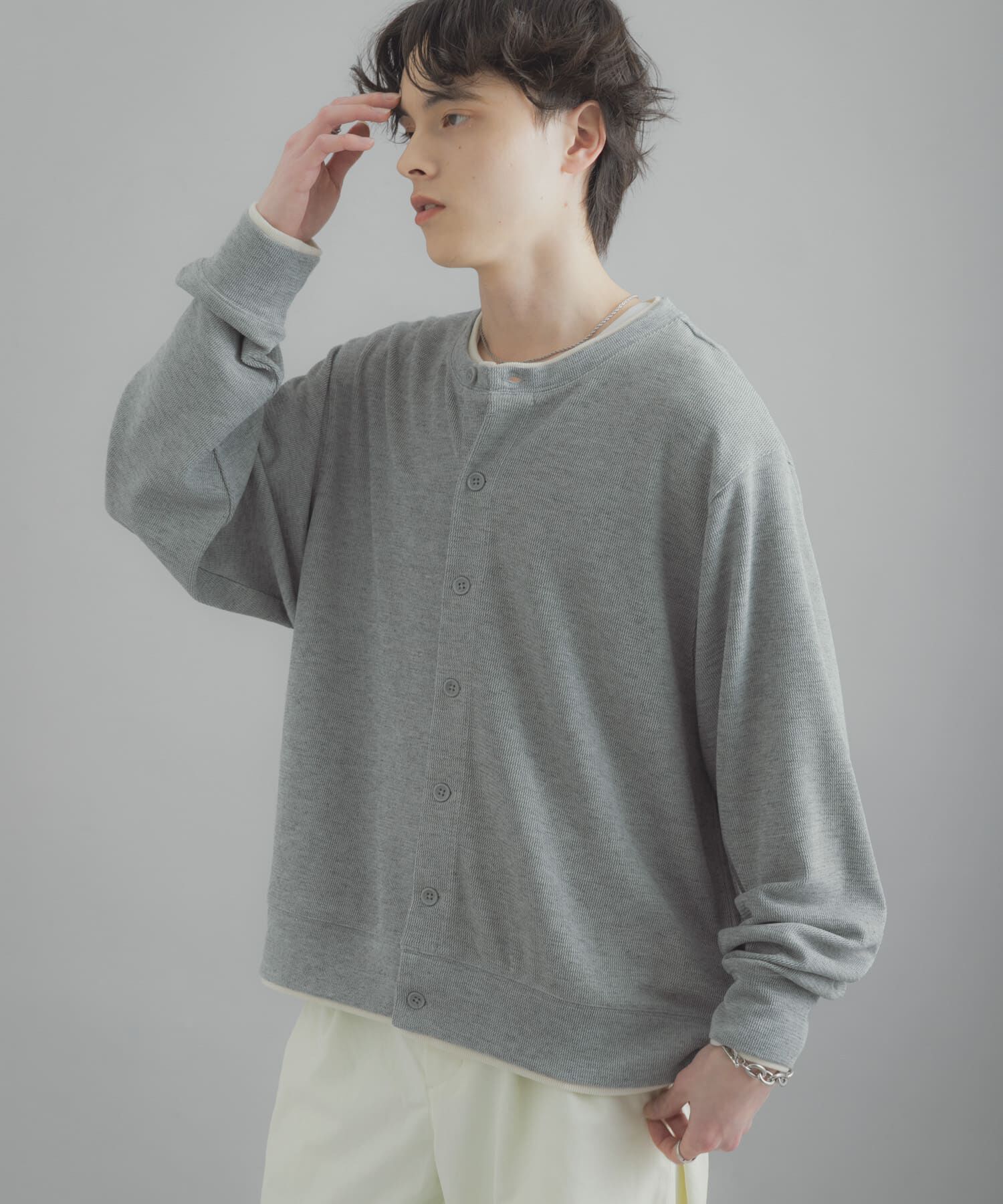 SENSE OF PLACE by URBAN RESEARCH「フェイクレイヤードクルーネックカーディガン」|カーディガン|