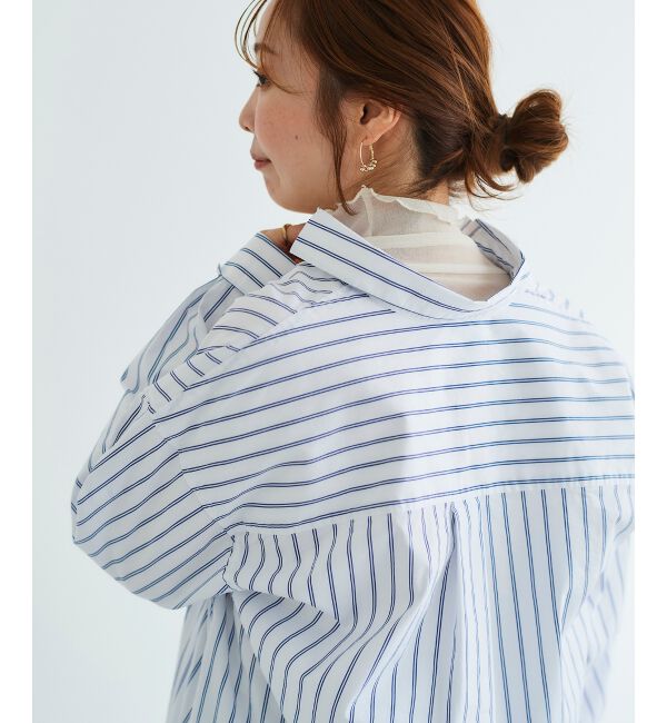 le.coeur blanc「《WEB限定アイテム》ストライプスキッパーシャツワンピース」|ワンピース|
