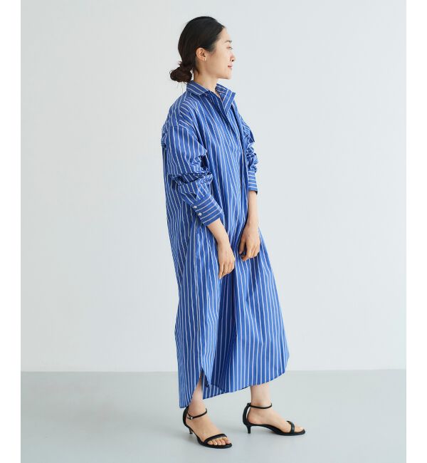 le.coeur blanc「《WEB限定アイテム》ストライプスキッパーシャツワンピース」|ワンピース|