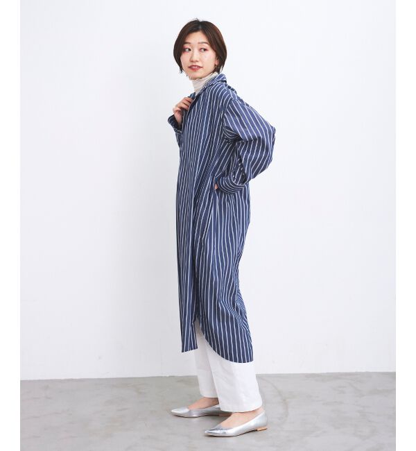 le.coeur blanc「《WEB限定アイテム》ストライプスキッパーシャツワンピース」|ワンピース|