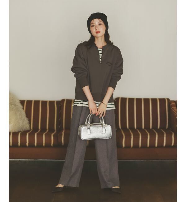  「刺繍入りハーフジップスウェット」|スウェット・ジャージ|