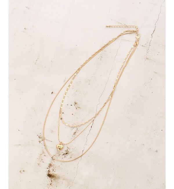  「O ハートチャーム3連ネックレス」|ネックレス|