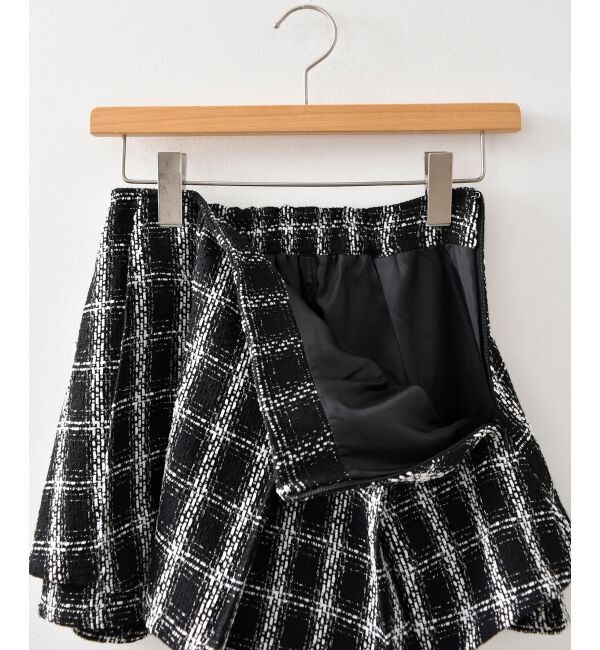  「レイヤードデザインツイードスカパン」|キュロット|