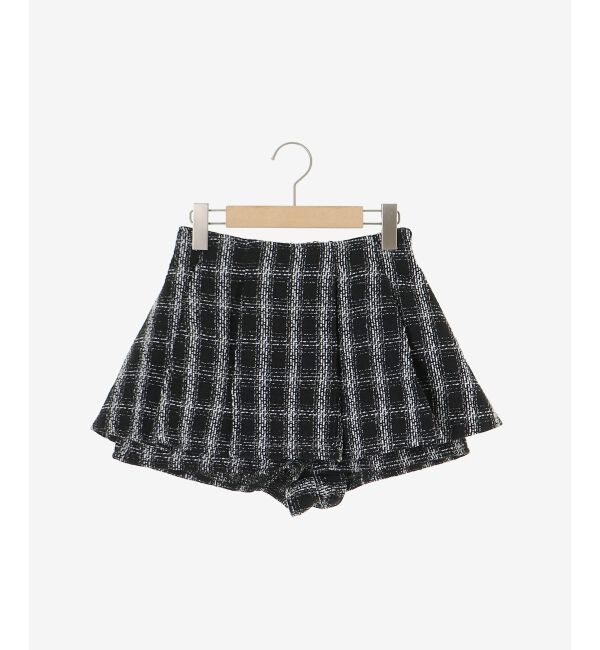  「レイヤードデザインツイードスカパン」|キュロット|
