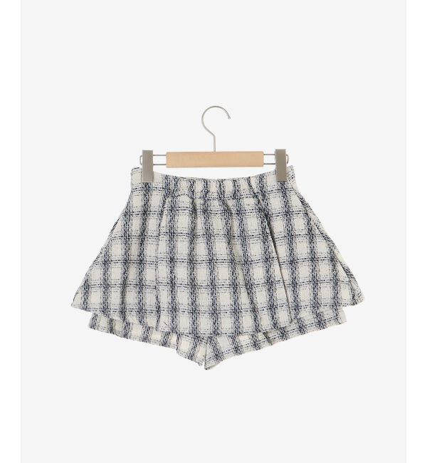  「レイヤードデザインツイードスカパン」|キュロット|