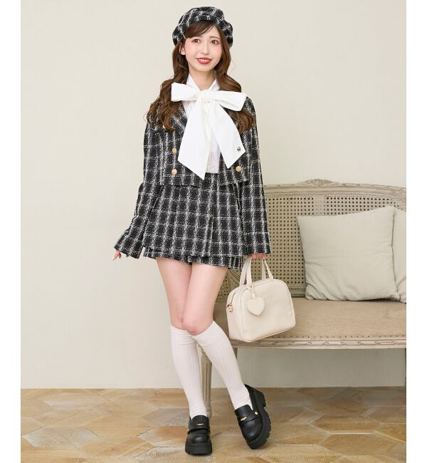  「レイヤードデザインツイードスカパン」|キュロット|