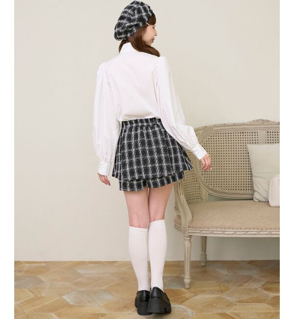  「レイヤードデザインツイードスカパン」|キュロット|