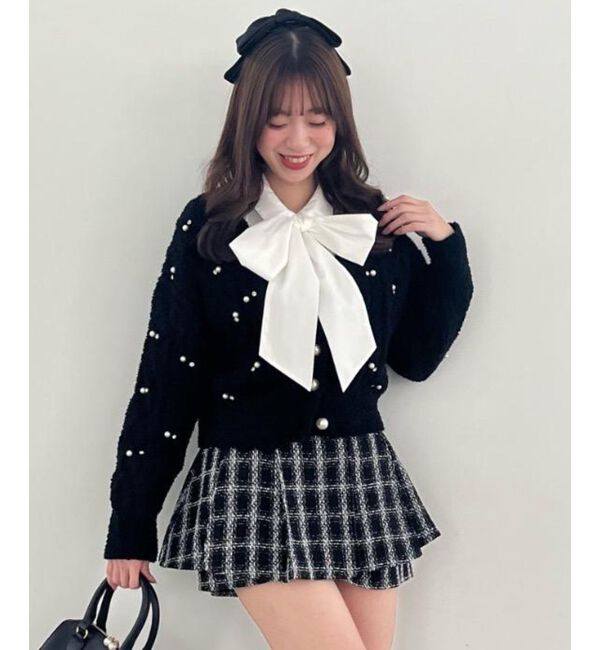  「レイヤードデザインツイードスカパン」|キュロット|