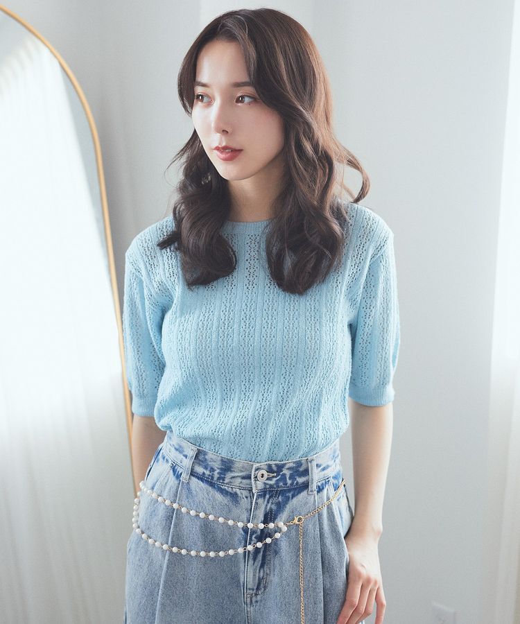 earth music&ecology「透かしニットプルオーバー」|ニット・セーター|