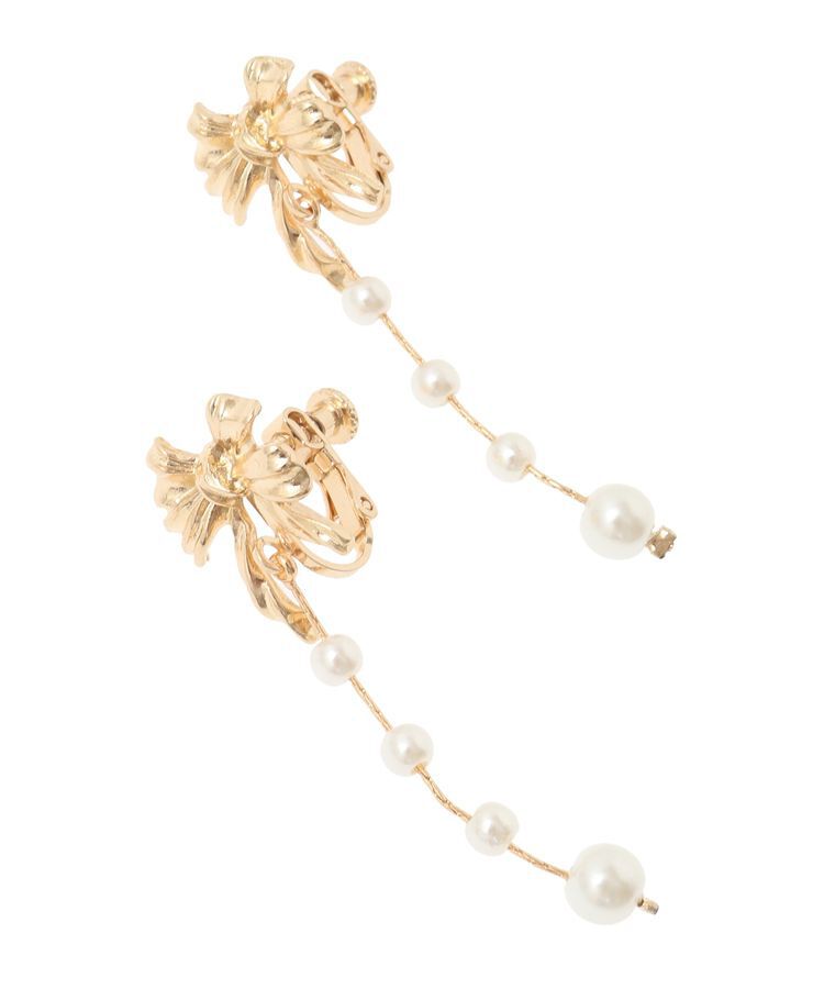 Maison de FLEUR「カーリーリボンイヤリング」|イヤリング|