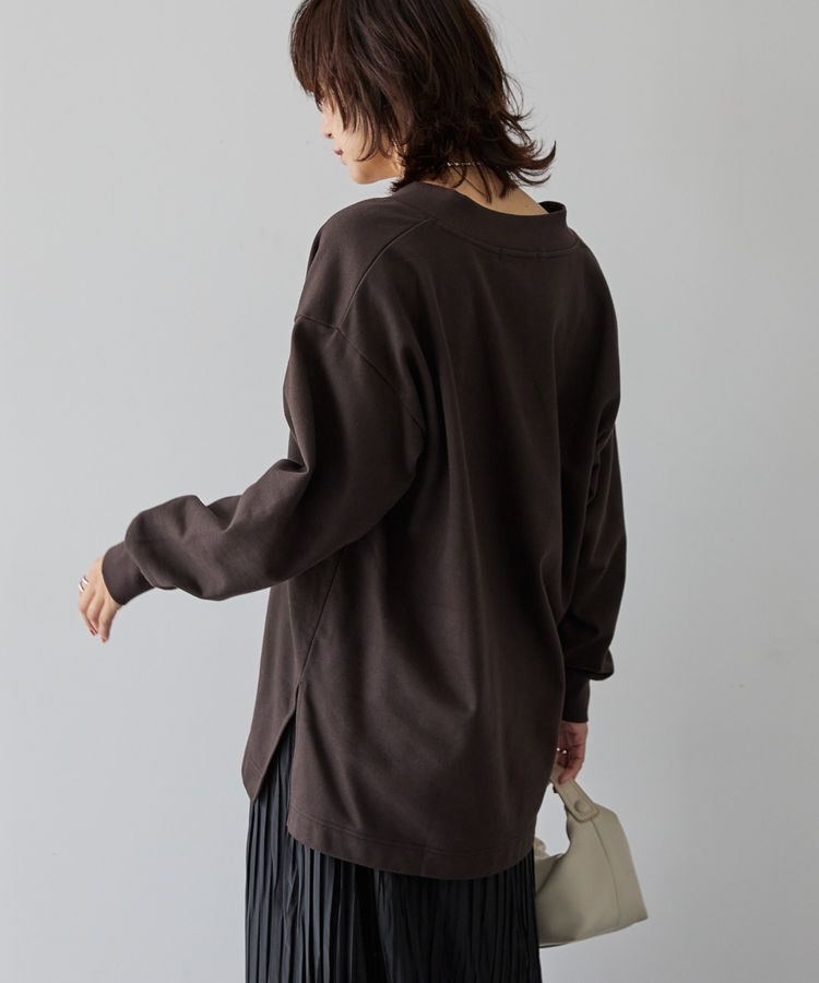 AMERICAN HOLIC「Vネックサイドスリットロングスウェットプルオーバー/チュニック」|スウェット・ジャージ|
