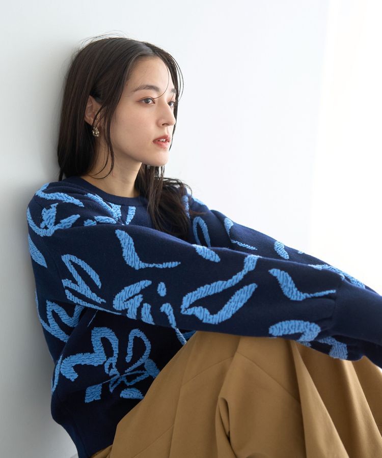 YECCA VECCA「アート柄ふくれジャガードニット」|ニット・セーター|