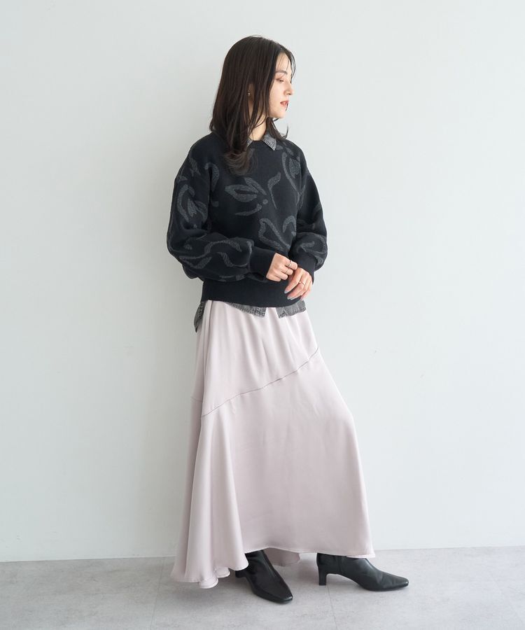 YECCA VECCA「アート柄ふくれジャガードニット」|ニット・セーター|