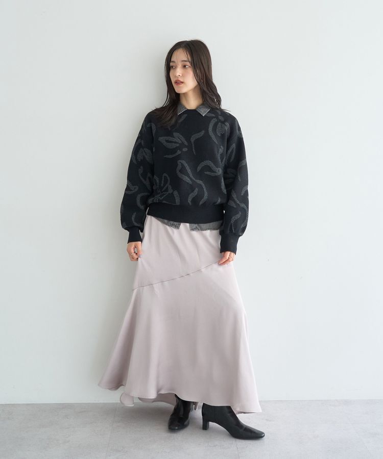 YECCA VECCA「アート柄ふくれジャガードニット」|ニット・セーター|