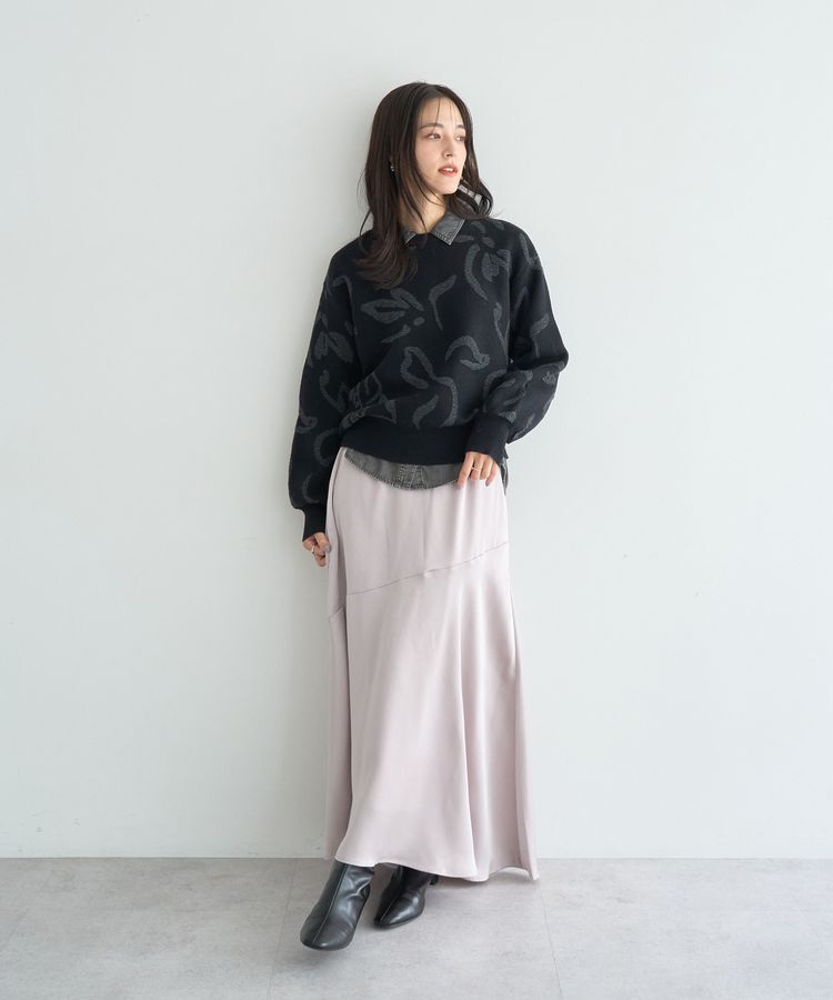 YECCA VECCA「アート柄ふくれジャガードニット」|ニット・セーター|