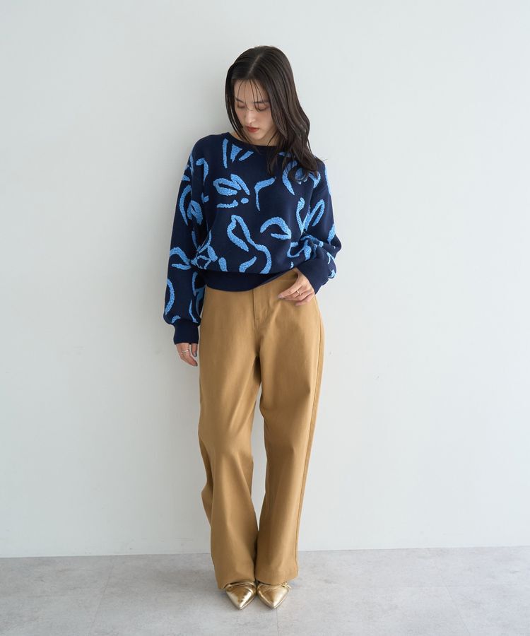 YECCA VECCA「アート柄ふくれジャガードニット」|ニット・セーター|