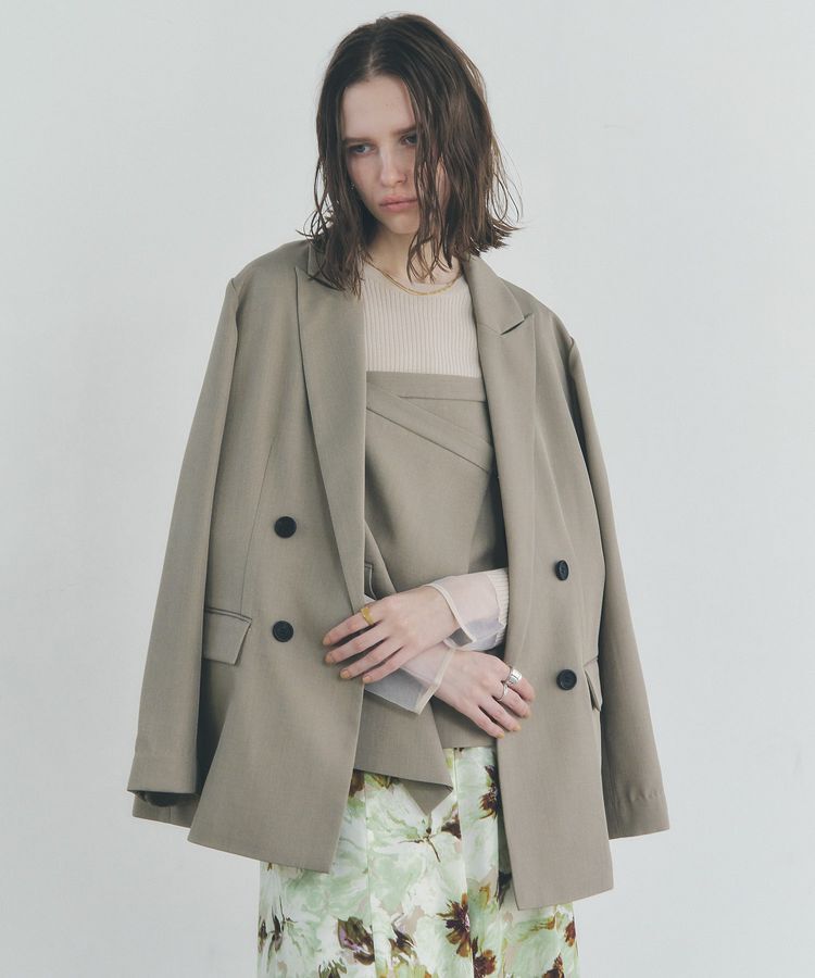 YECCA VECCA「ロングテーラードジャケット」|テーラードジャケット|Gray Beige