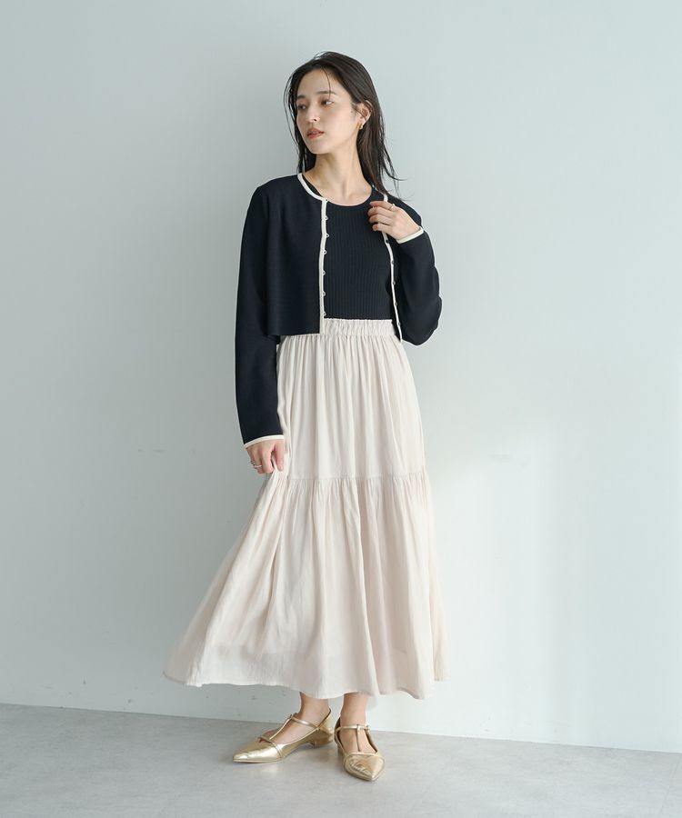 YECCA VECCA「【2点SET】カーディガンセットワンピース」|ワンピース|Black