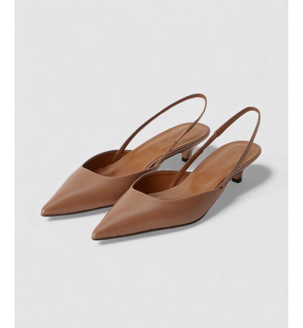 allureville「ポインテッドスリングバックパンプス」|パンプス|キャメル