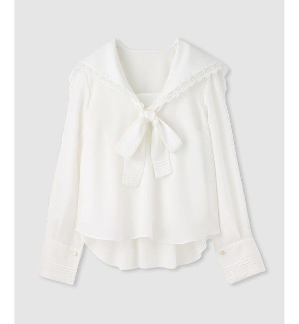 LOULOU WILLOUGHBY「【LOULOU WILLOUGHBY】セーラーカラージョーゼットブラウス」|シャツ・ブラウス|