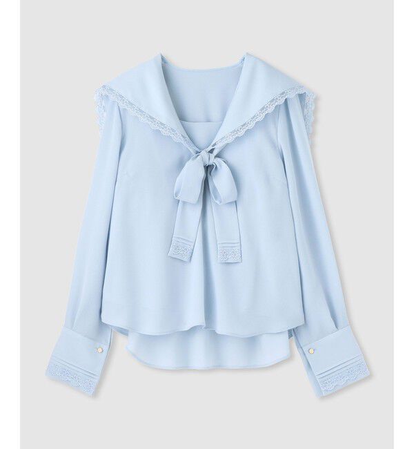 LOULOU WILLOUGHBY「【LOULOU WILLOUGHBY】セーラーカラージョーゼットブラウス」|シャツ・ブラウス|